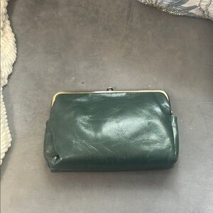 HOBO Forest Green Leather Wristlet